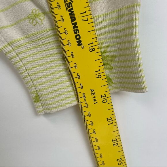 Pendleton XL Silk Blend Striped Floral Cardigan Cream Sage Green Brown - Picture 9 of 9